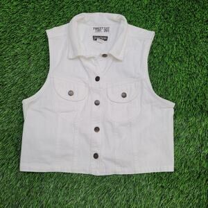 Vintage Cowgirl Corduroy Vest Women S/M 18x18 Ribbed Cropped